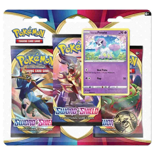 Sword & Shield 3 Booster Packs, Coin & Galarian Ponyta Promo Card